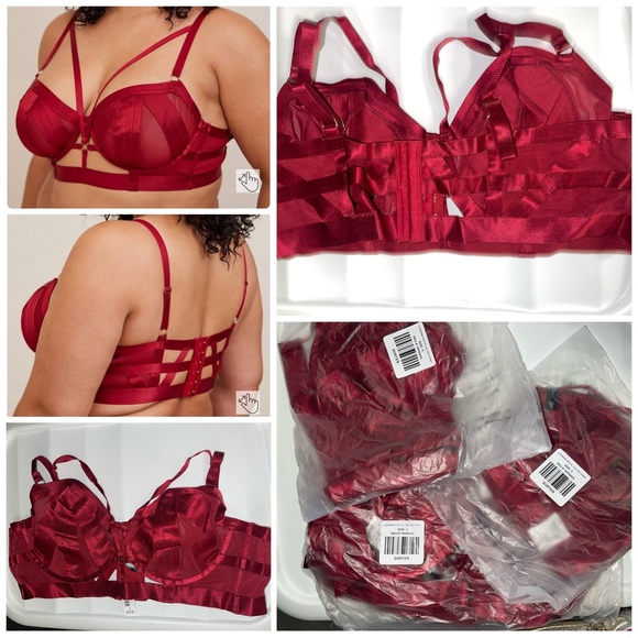 Torrid Red Cut Out Strappy Bralette - Picture 2 of 2